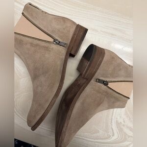 Frye Taupe Suede Ankle Booties